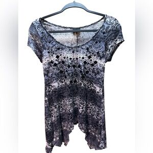 Daytrip Y2K Embellished Handkerchief Top Rock Glam Boho Festival Goth L